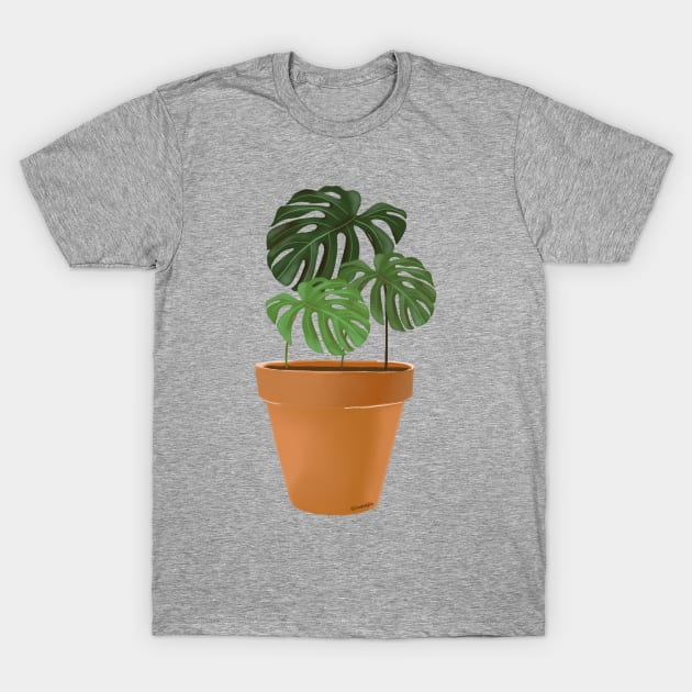 Monstera Indoor House Plant T-Shirt by CreativelyRis